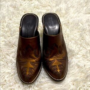 Women’s Donald J Pliner Bozza Bronze Western Mule Slides, Size: 8